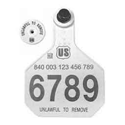 840 USDA Panel Large Numbered Cattle ID Ear Tags w/ Male Buttons White - Item # 41500