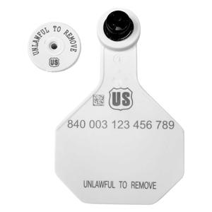 840 USDA Panel Medium Blank Cattle ID Ear Tags with Male Buttons White - Item # 41501