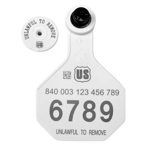 840 USDA Panel Medium Numbered Cattle ID Ear Tags with Male Buttons White - Item # 41502