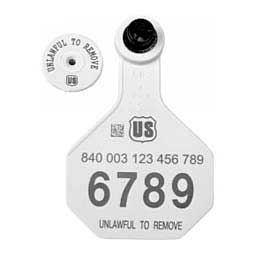 840 USDA Panel Medium Numbered Cattle ID Ear Tags w/Male Buttons White - Item # 41502