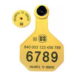 840 USDA Panel Medium Numbered Cattle ID Ear Tags w/Male Buttons Yellow - Item # 41502