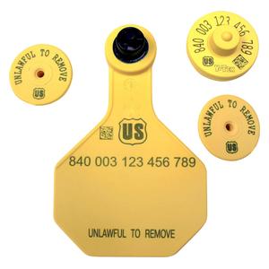 840 USDA FDX EID Ear Tags + Med Blank Matched Set Yellow - Item # 41503