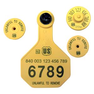 840 USDA FDX EID Ear Tags + Med Numbered Matched Set Yellow - Item # 41504