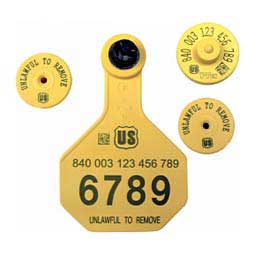 840 USDA FDX EID Ear Tags + Med Numbered Matched Set Yellow - Item # 41504