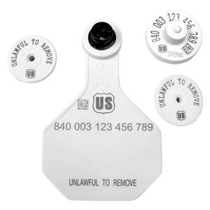 840 USDA HDX EID Ear Tags + Medium Blank Matched Set White - Item # 41507