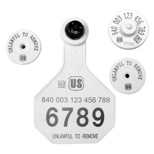 840 USDA HDX EID Ear Tags + Med Numbered Matched Set White - Item # 41508