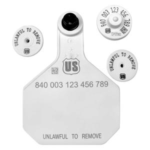 840 USDA HDX EID Ear Tags + Large Blank Matched Set White - Item # 41509