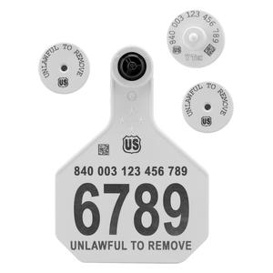 840 USDA HDX EID Ear Tags + Large Numbered Matched Set White - Item # 41510