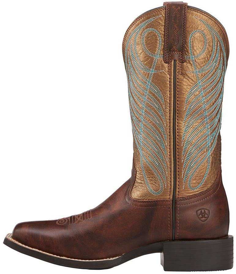 Round Up Wide Square Toe 11 Cowgirl Boots Bronze Item Round Up Wide Square Toe 11 Cowgirl Boots Bronze Item