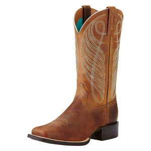 Round Up Wide Square Toe 11-in Cowgirl Boots Powder Brown - Item # 41762