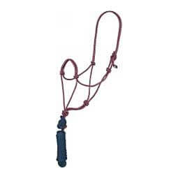 Economy Rope Halter w/Lead Red/Navy/Baby Blue - Item # 41974