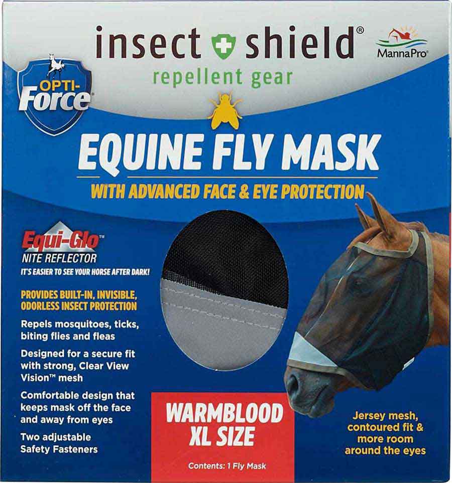 Insect Shield Opti-Force Equine Fly Mask | Valley Vet Manna Pro - Fly ...