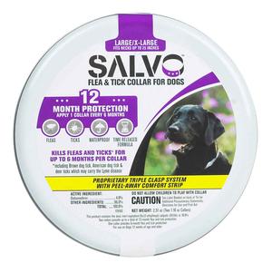 Salvo Flea & Tick Collar for Dogs 2 doses (up to 25 in neck) - Item # 42147