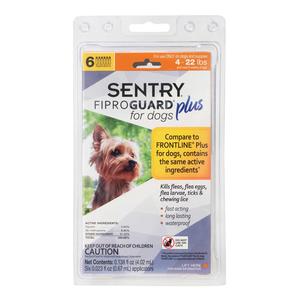 Sentry FiproGuard Plus Dog Flea & Tick Spot-On 6 doses (5-22 lbs) - Item # 42164
