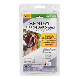 Sentry FiproGuard Plus Dog Flea & Tick Spot-On 6 doses (23-44 lbs) - Item # 42165