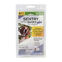 Sentry FiproGuard Plus Dog Flea & Tick Spot-On 6 doses (23-44 lbs) - Item # 42165