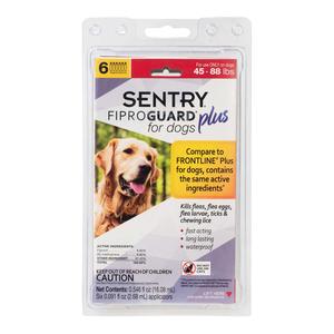 Sentry FiproGuard Plus Dog Flea & Tick Spot-On 6 doses (45-88 lbs) - Item # 42166