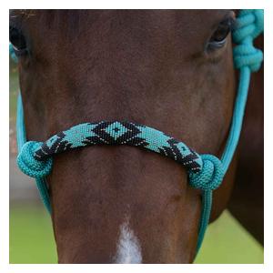 Beaded Rope Halter with 10-ft Matching Lead Aqua - Item # 42176