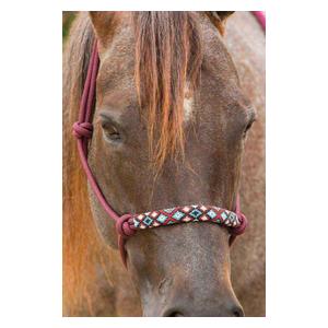 Beaded Rope Halter with 10-ft Matching Lead Burgundy - Item # 42176