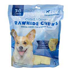 Clenz-A-Dent Rawhide Chews for Dogs M (dogs 11-25 lbs) 30 ct - Item # 42551