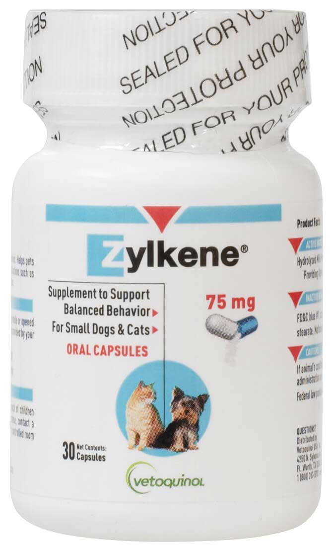 Zylkene for Dogs and Cats Vetoquinol Calming Agents Supplements Pet