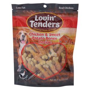Lovin' Tenders Chicken & Sweet Potato Bones Recipe Natural Dog Treats 8 oz - Item # 43019