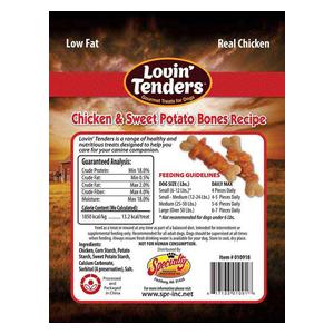 Lovin' Tenders Chicken & Sweet Potato Bones Recipe Natural Dog Treats 8 oz - Item # 43019