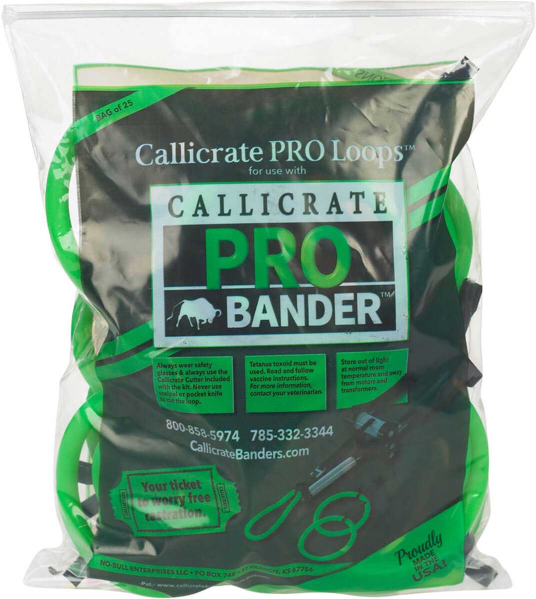 Callicrate Bander No Bull Castrating Bands 25 Count Cattle Banding Loops NEW 