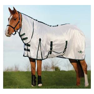 Solid Saxon Combo Neck Horse Fly Sheet White/Hunter - Item # 43134