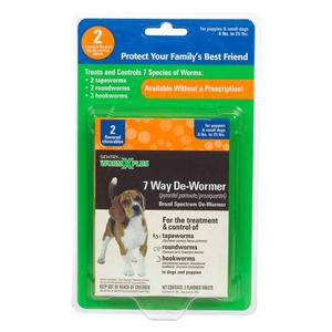 Sentry Worm X Plus 7 Way Dewormer Chewables for Dogs Small dogs 6-25 lbs (2 ct) - Item # 43295