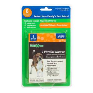Sentry Worm X Plus 7 Way Dewormer Chewables for Dogs Small dogs 6-25 lbs (6 ct) - Item # 43296
