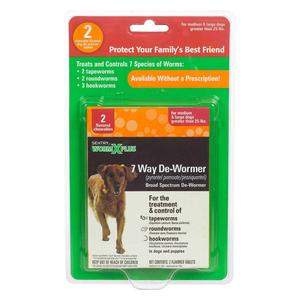 Sentry Worm X Plus 7 Way Dewormer Chewables for Dogs Medium-Large dogs over 25 lbs (2 ct) - Item # 43297