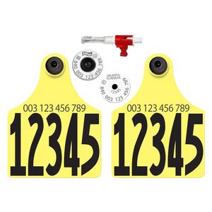 Allflex Tissue Sampling Units with (2) 840 USDA All-in-One HDX EID No'd Ear Tags Yellow - Item # 43361