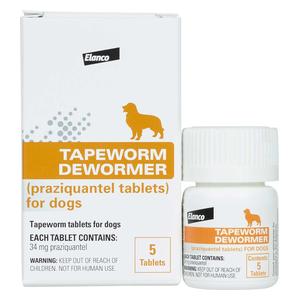 Tapeworm Dewormer Tablets for Dogs 34 mg (5 ct) - Item # 43759