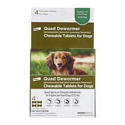 Quad Dewormer Chewables for Dogs 4 ct (small dogs 2-25 lbs) - Item # 43761