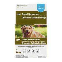 Quad Dewormer Chewables for Dogs 2 ct (medium dogs 26-60 lbs) - Item # 43762
