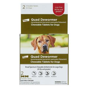 Quad Dewormer Chewables for Dogs Large dogs over 45 lbs (2 ct) - Item # 43763