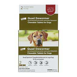 Quad Dewormer Chewables for Dogs 2 ct (large dogs over 45 lbs) - Item # 43763