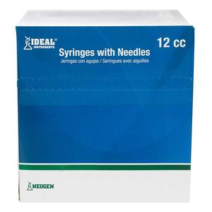 Ideal Disposable Syringes with Needles 100 ct (12 cc w/ 20 x 1 in needle) - Item # 44006