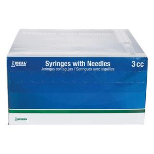 Ideal Disposable Syringes with Needles 100 ct (3 cc w/ 20 x 1 in needle) - Item # 44012
