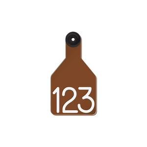 Universal Medium Calf Ear Tags with Engraved Numbers Brown/White Center - Item # 44237