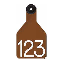 Universal Medium Calf Ear Tags w/ Engraved Numbers Brown/White Center - Item # 44237