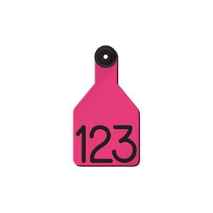 Universal Medium Calf Ear Tags with Engraved Numbers Pink/Black Center - Item # 44237