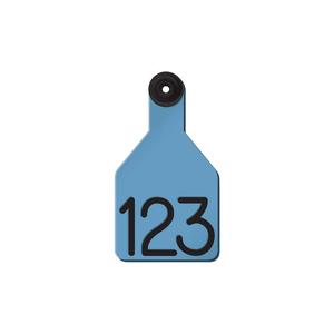 Universal Medium Calf Ear Tags with Engraved Numbers Blue/Black Center - Item # 44237