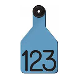 Universal Medium Calf Ear Tags w/ Engraved Numbers Blue/Black Center - Item # 44237