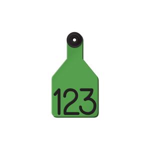 Universal Medium Calf Ear Tags with Engraved Numbers Green/Black Center - Item # 44237