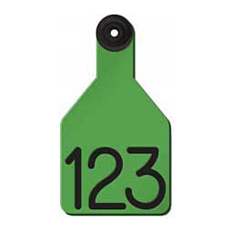 Universal Medium Calf Ear Tags w/ Engraved Numbers Green/Black Center - Item # 44237