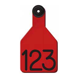 Universal Medium Calf Ear Tags w/ Engraved Numbers Red/Black Center - Item # 44237