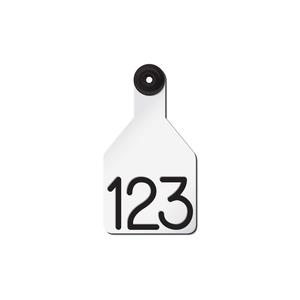 Universal Medium Calf Ear Tags with Engraved Numbers White/Black Center - Item # 44237