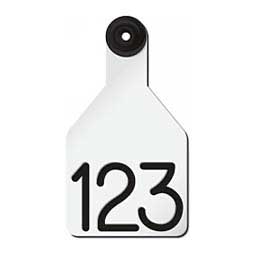 Universal Medium Calf Ear Tags w/ Engraved Numbers White/Black Center - Item # 44237